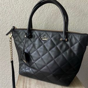 Kate Spade Black Quilted Tote Purse Bag